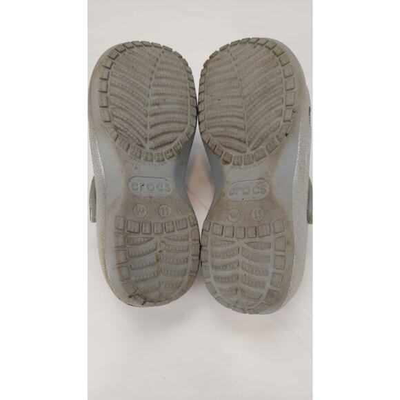 Crocs Platform Silver Glitter Clogs Women's Size 11 - Picture 7 of 8